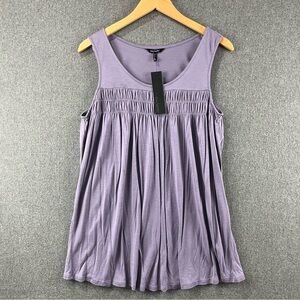 Daisy Fuentes Sleeveless Size L Flowy Smocked Empire Waist Soft Stretch